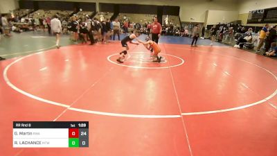 89 lbs Rr Rnd 8 - Graydon Martin, Roundtree Wrestling Academy Black vs RYDER LACHANCE, Maine Trappers