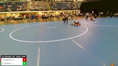 7th - 8th grade - 100 Cons. Round 2 - Ace Cochrane, Sebolt Wrestling Academy vs Cole Dunkel, Western Dubuque Wrestling Club