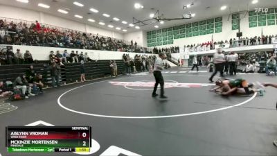 100 lbs Semifinal - McKinzie Mortensen, Pinedale vs Aislynn Vroman, Wind River