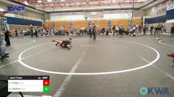 58 lbs Semifinal - Eli Potts, Plainview Youth Wrestling Club vs Hailon Dalton, Piedmont