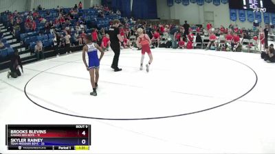 78 lbs Round 3 (6 Team) - Brooks Blevins, Kansas Red Boys vs Skyler Rainey, Team Missouri Boys