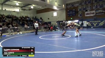 170 lbs Cons. Round 4 - Max Topete, South Hills vs Elonni Clemmons, Norco