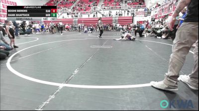 40 lbs Semifinal - Bodhi Berens, Blanchard Wrestling Club vs Hank Shattuck, Harrah Little League Wrestling