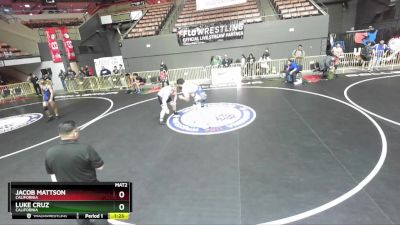 125 lbs Champ. Round 2 - Jacob Mattson, California vs Luke Cruz, California