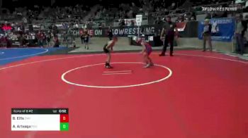 55 lbs Consi Of 8 #2 - Braxton Ellis, Caney Wrestling Club vs Adrian Arteaga, Ponca City Wildcat Wrestling