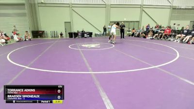 175 lbs Placement Matches (16 Team) - Torrance Adkins, Texas Red vs Braeden Simoneaux, Louisiana Red