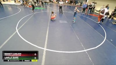 84-90 lbs Round 3 - Bennett Carlson, Champions Wrestling Club vs Lanelle Sharp, Uintah Girls Wrestling