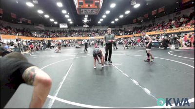 100 lbs Quarterfinal - Minor Langford, Weatherford Youth Wrestling vs Cal Lovelace, Aztec Grappling Academy