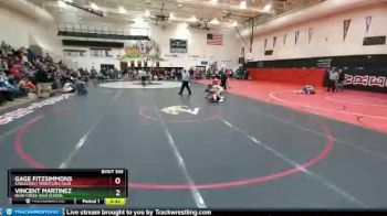 145 Boys Cons. Round 3 - Gage Fitzsimmons, Eaglecrest Wrestling Club vs Vincent Martinez, Bear Creek High School