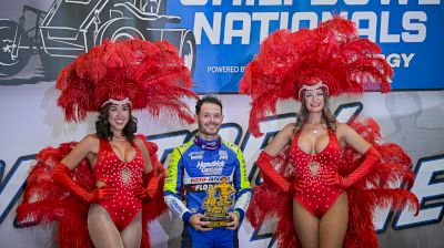 Kyle Larson Reacts After His Ninth Prelim Victory At The Chili Bowl