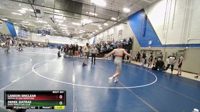 135 lbs Semifinal - Landon Sinclear, Uintah Jr High Wrestling vs Derek Giatras, Davis Wrestling Club