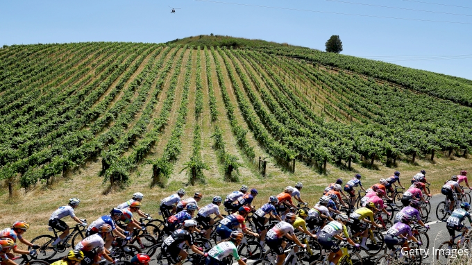 Women Tour Down Under 2026 Peloton group vineyards