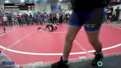 67 lbs Semifinal - Jaxson Dilbeck, Woodland Wrestling Club vs Sawyer Simpson, Salina Wrestling Club