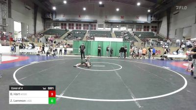 95 lbs Consi Of 4 - Bryce Hart, Woodland Wrestling vs Zach Lemmon, Lassiter Jr Trojans Wrestling Club