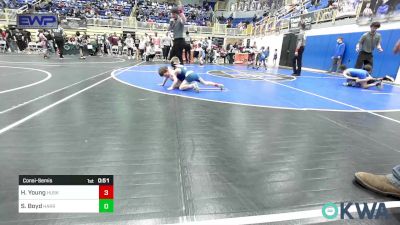 46 lbs Consolation - Hayes Young, Husky Wrestling Club vs Silas Boyd, Harrah Little League Wrestling