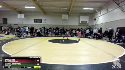 89 lbs Cons. Round 3 - James Hin, Red Wave Wrestling vs Daniel Serrano, Wolf Den