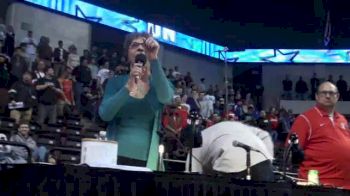 Sandi Stevens Pumpes Up Croud With Lets Keep Wrestling Speech