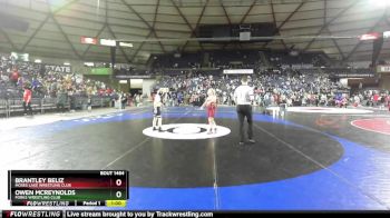 120 lbs Cons. Semi - Brantley Beliz, Moses Lake Wrestling Club vs Owen McReynolds, Forks Wrestling Club