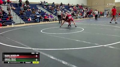 165 lbs Cons. Semi - Diego Cruz, Southern Oregon vs Hugh Wheeler, Simon Fraser (B.C.)