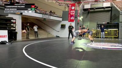 Novice Boys - 117 lbs 7th Place Match - Ryan Munson, LAWC vs Christopher Palomo