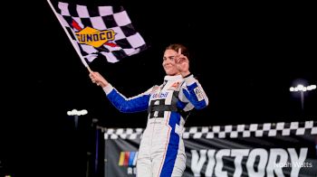 Jade Avedisian Reacts After First Career Pavement Super Late Model Win