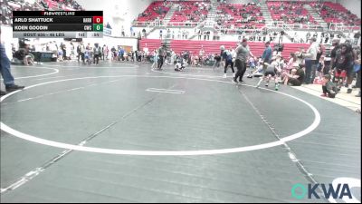 46 lbs Quarterfinal - Arlo Shattuck, Harrah Little League Wrestling vs Koen Goodin, Cowboy Wrestling Club