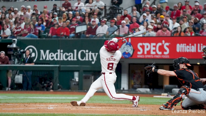 Arkansas Baseball, Ryder Helfrick Power Past OSU 12-2 At Globe Life Field