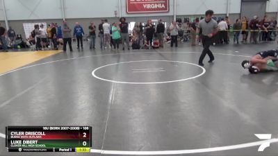 106 lbs Cons. Round 4 - Cyler Driscoll, Buena Vista Outlaws vs Luke Dibert, Clover Hill High School