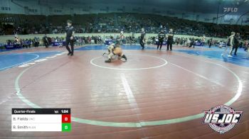 92 lbs Quarterfinal - Beckhem Fields, Cowboy Wrestling Club vs Boomer Smith, Blanchard Wrestling Club