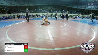 92 lbs Quarterfinal - Beckhem Fields, Cowboy Wrestling Club vs Boomer Smith, Blanchard Wrestling Club