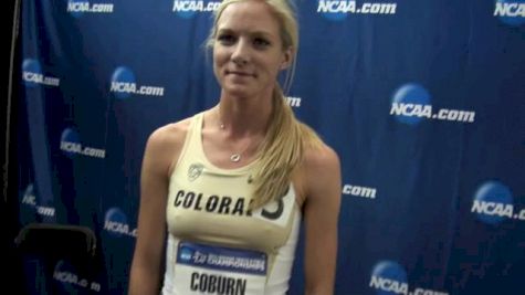 Emma Coburn not much racing and winning mile prelim at 2013 NCAA Indoor Champs