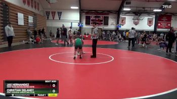 85-98 lbs Round 1 - Jax Hernandez, West Burlington Notre Dame vs Christian Delaney, Fort Madison Wrestling Club