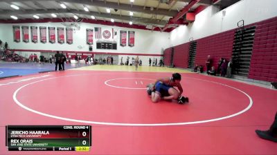 157 lbs Cons. Round 4 - Jericho Haarala, Utah Tech University vs Rex Orais, San Jose State University