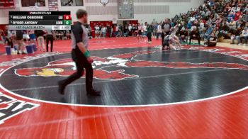 127 lbs 1st Place Match - William Osborne, LeSueur-Henderson vs Ryder Antony, Lake Crystal Wellcome Memorial Area