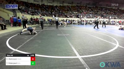 75 lbs Quarterfinal - Callan Robinson, Pawnee Black Bear Wrestling vs Talon Peterpaul, BullTrained