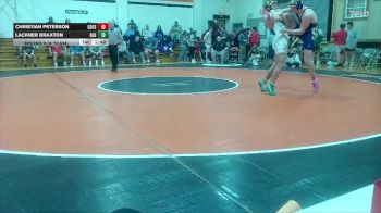 157 lbs Round 5 (6 Team) - Lackner Braxton, Basehor-Linwood HS vs Christian Peterson, Gypsum-Southeast Of Saline HS