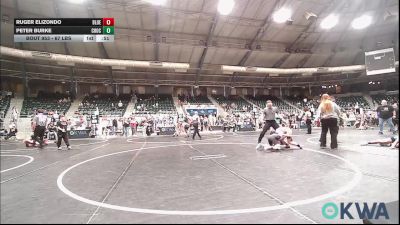 67 lbs Consi Of 4 - Ruger Elizondo, Blue Devil Wrestling vs Peter Burke, Choctaw Ironman Youth Wrestling