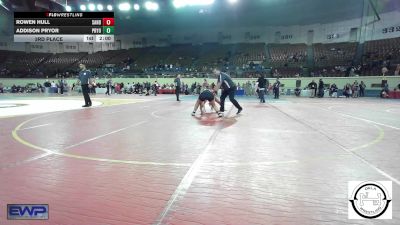 150 lbs 3rd Place - Rowen Hull, Sand Springs Jr High vs Addison Pryor, Pryor Tigers Wrestling