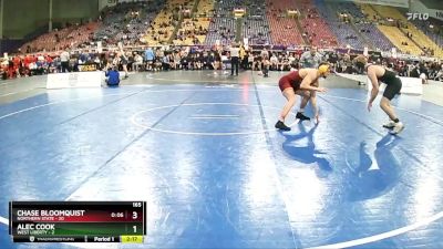 165 lbs Round 1 (16 Team) - Chase Bloomquist, Northern State vs Alec Cook, West Liberty