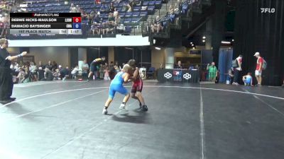 85 lbs 1st Place Match - Debwe Hicks-Maulson, Lake Superior Ojibwe Wrestling Club vs Damacio Baysinger, Contenders Wrestling Academy