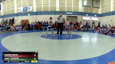 73 lbs Round 5 (10 Team) - Vinny Childers, Roncalli Wrestling Foundation vs Cooper Welte, Quaker Wrestling Club