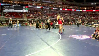 3A-190 lbs Champ. Round 2 - Wyatt Young, Cedar Rapids Washington vs Cole Martin, Ames