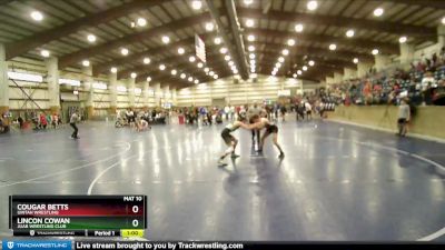 130 lbs Cons. Round 3 - Cougar Betts, Uintah Wrestling vs Lincon Cowan, Juab Wrestling Club