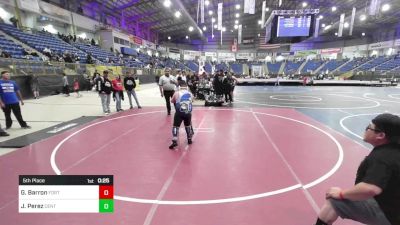 5th Place - Giovanni Barron, Fort Lupton Metro Wrestling vs Julian Perez, Center Vikings