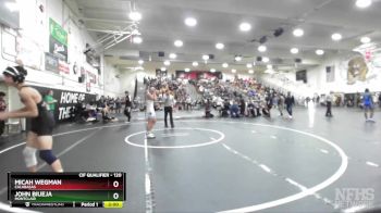 120 lbs Champ. Round 2 - Micah Wegman, Calabasas vs John Biueja, Montclair