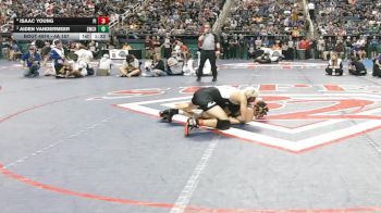 4A 157 lbs Semifinal - Isaac Young, Pisgah High School vs Aiden VanderMeer, Stuart W. Cramer High School