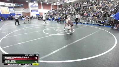 132 lbs Champ. Round 2 - Aiden Caro, Rancho Bernardo vs Brandon Walter-Strauss, West Torrance