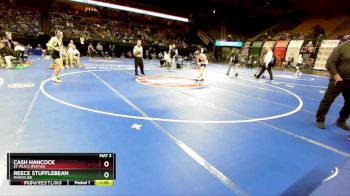 106 Class 1 lbs Quarterfinal - Cash Hancock, St. Pius X (Festus) vs Reece Stufflebean, Marceline