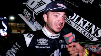 Aaron Reutzel Reacts After Winning First High Limit FS1 Race Of Season At Vado