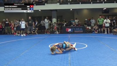 56 lbs Cons. Quarters - Kash McKinney, Iowa vs Sawyer Wankowski, Thoroughbred Wrestling Academy